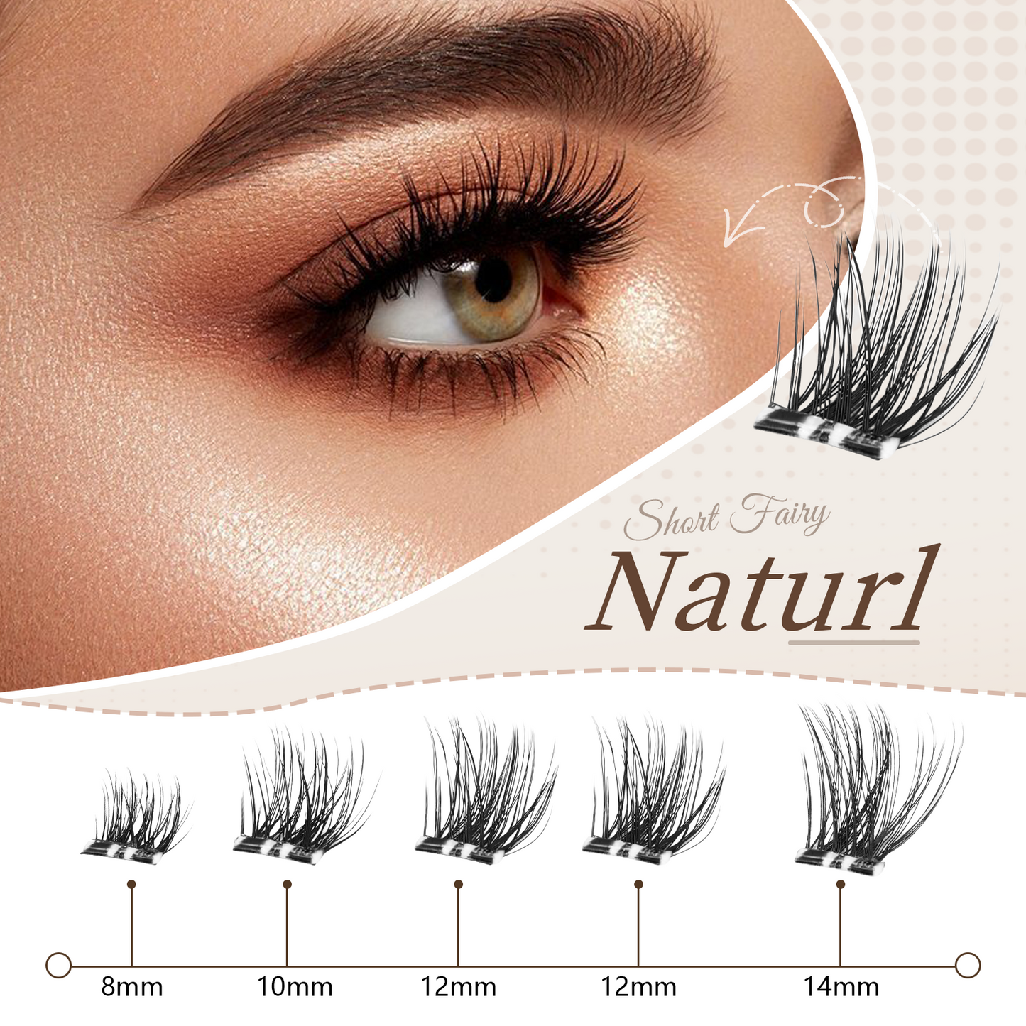【Natural - as - Ever】Cofier Glue - Free DIY Lash Kit (8 - 14 mm) - Self - Adhesive, Comes with Tweezers! (80/100 Pcs) for a Quick and Natural Lash Makeover