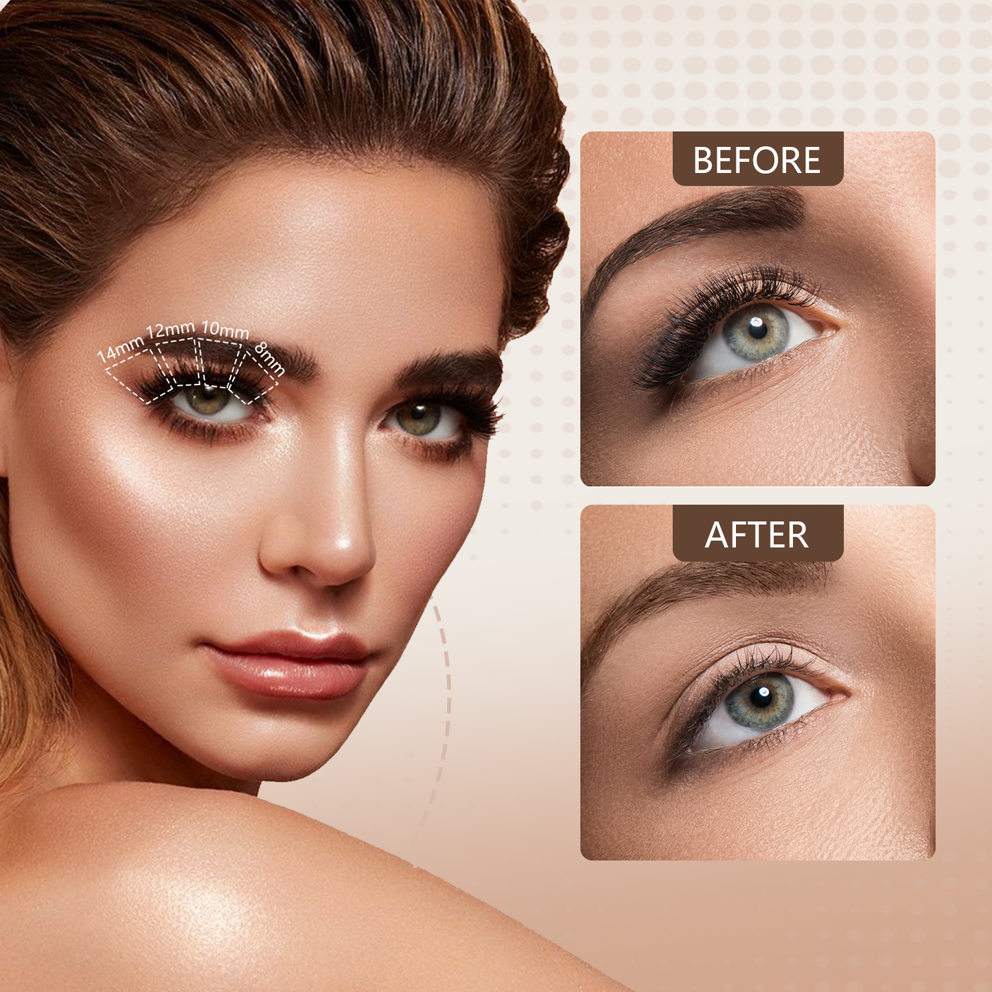 【Natural - as - Ever】Cofier Glue - Free DIY Lash Kit (8 - 14 mm) - Self - Adhesive, Comes with Tweezers! (80/100 Pcs) for a Quick and Natural Lash Makeover