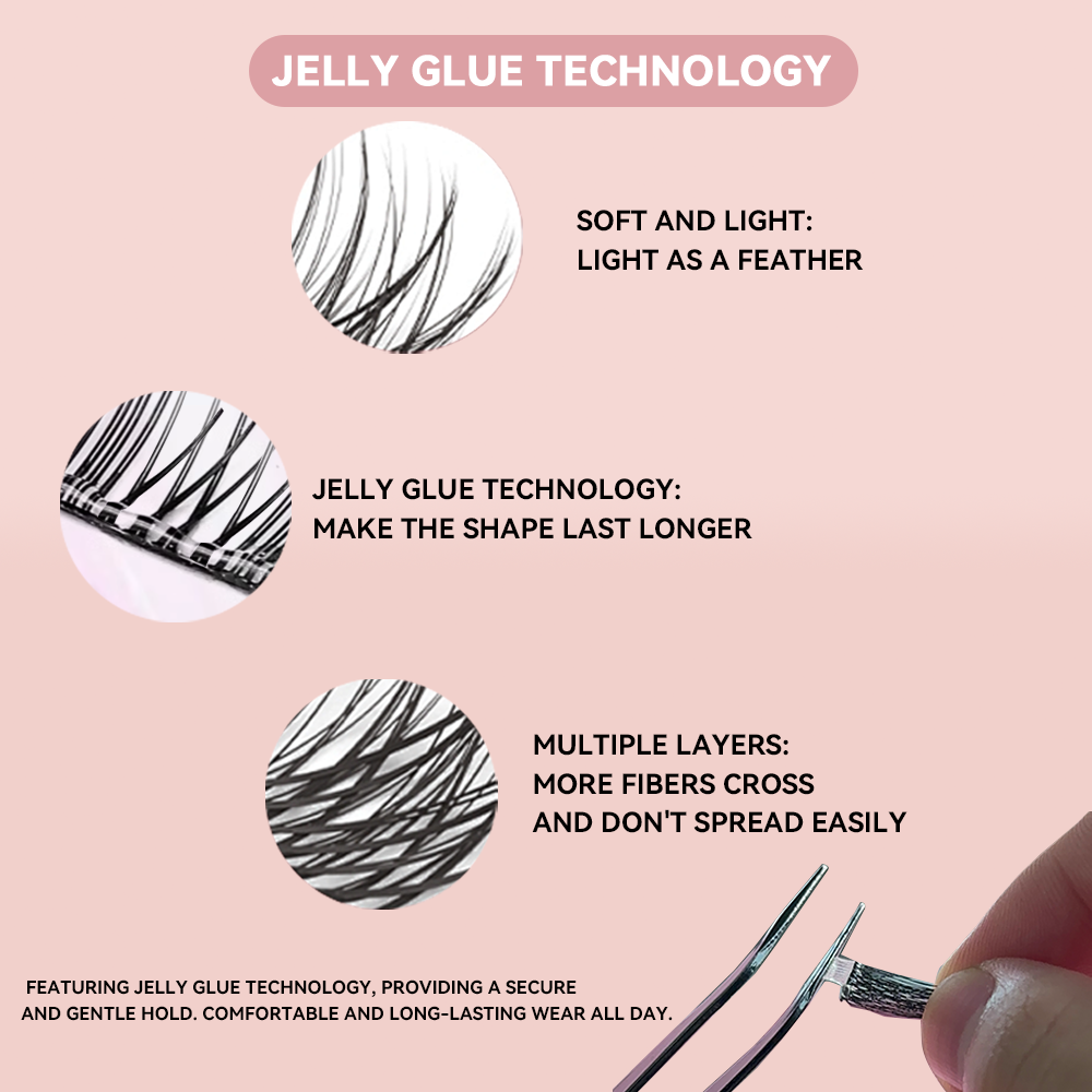 Cofier DIY 5D Lash Kit Press on Lash No Glue Lash Self-Adhesive Eyelash Kit Individual Lashes Beginner Friendly Eyelashes with Tweezers Fluffy 10-20MM